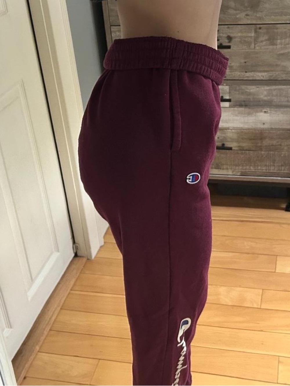 Champion Maroon Joggers with Script Logo